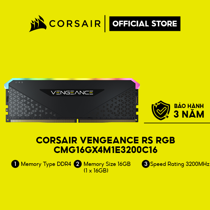 Ram PC Corsair Vengeance RS RGB CMG16GX4M1E3200C16 16GB (1x16GB) DDR4 3200MHz