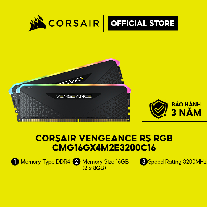 Ram PC Corsair Vengeance RS RGB CMG16GX4M2E3200C16 16GB (2x8GB) DDR4 3200MHz