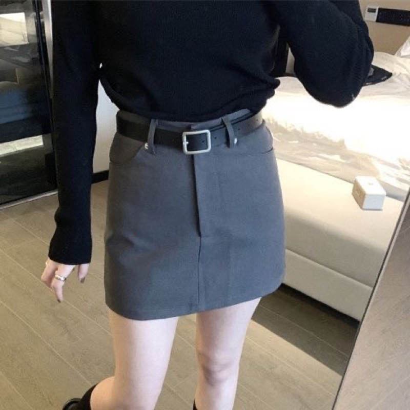 Chân Váy Chữ A Hai Màu Ghi Đen , Chân Váy Ngắn Chữ A Siêu Cá Tính (Có bigsize) | BigBuy360 - bigbuy360.vn