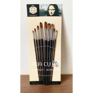 Bộ cọ vẽ đầu Oval Keep Smilling chuyên vẽ Acrylic và Oil - 9 cây thân đen 803