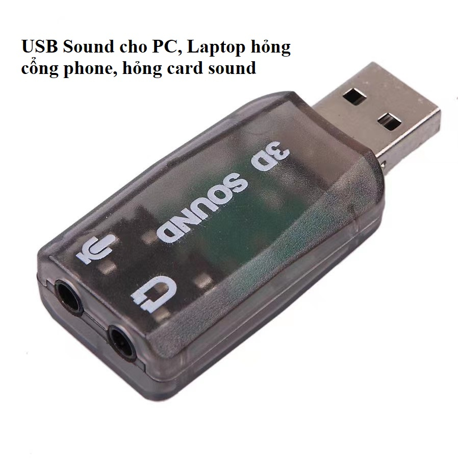 Card âm thanh USB 5.1 âm thanh  3D cho máy tính để bàn laptop hỏng card âm thanh, hỏng cổng phone
