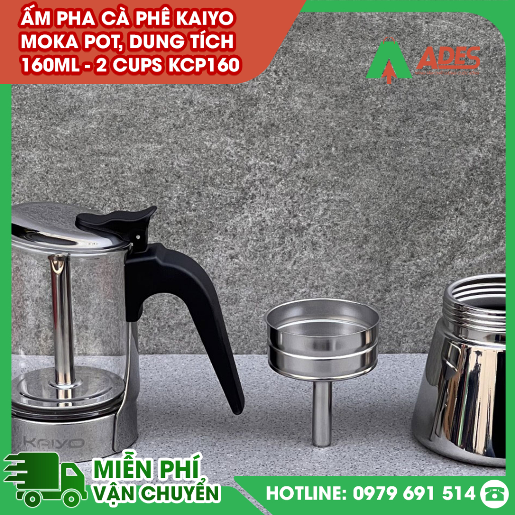 ✔️ Ấm pha cà phê KAIYO Moka Pot KCP160/ KCP240 ✔️ Dung tích 160ml ✔️ BẢO HÀNH 5 NĂM
