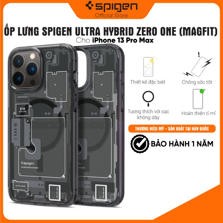 Ốp lưng Spigen Ultra Hybrid Zero One cho iPhone 13 Pro Max - Thiết kế bắt mắt, chống sốc, hỗ trợ sạc không dây, chống số