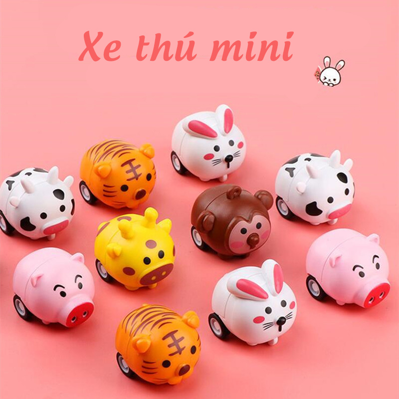 Đồ chơi xe thú mini chạy bằng cót nhỏ xinh hottrend làm quà tặng, đồ chơi cho bé MN05