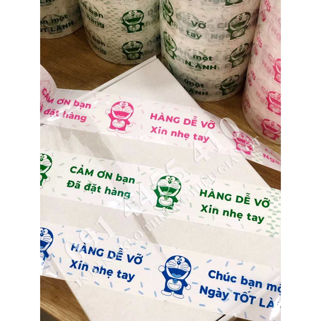 Băng keo Doraemon đóng gói, dán hộp quà, trang trí (4F8)