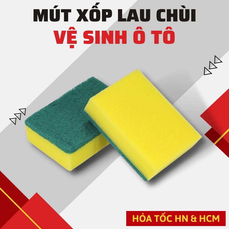 Mút xốp lau chùi vệ sinh ô tô - Hỗ trợ tạo bọt, chà sạch kính, ốp xe