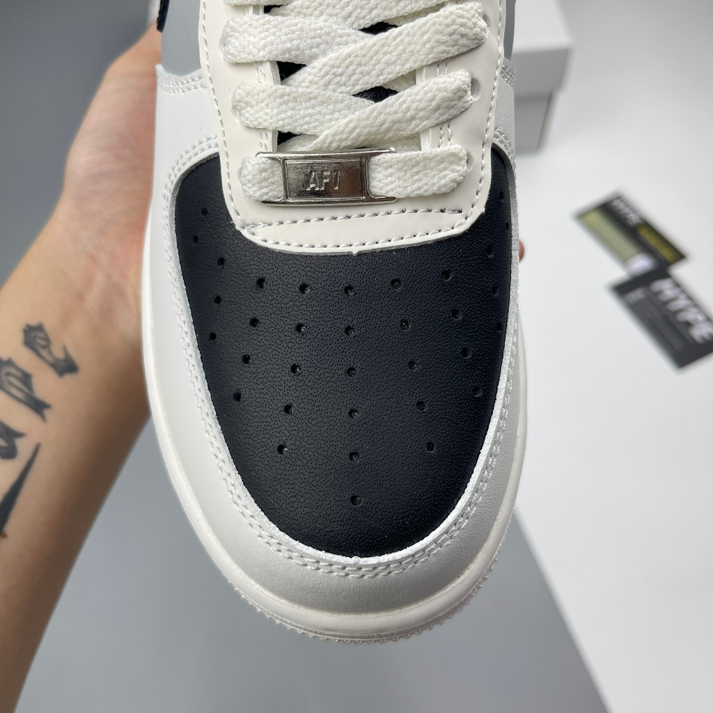 Giày Air Force 1 Low White Grey Black  - Hype Sneaker | Phiên bản 1:1