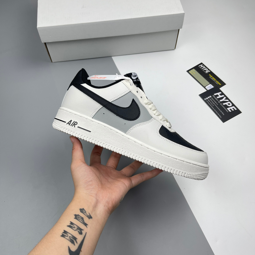 Giày Air Force 1 Low White Grey Black  - Hype Sneaker | Phiên bản 1:1
