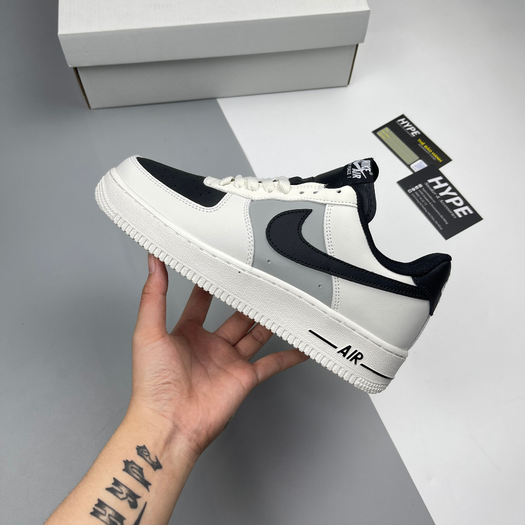 Giày Air Force 1 Low White Grey Black  - Hype Sneaker | Phiên bản 1:1