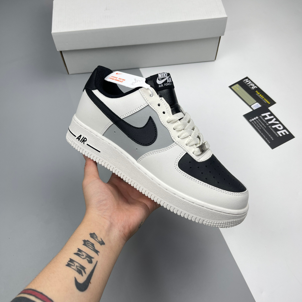 Giày Air Force 1 Low White Grey Black  - Hype Sneaker | Phiên bản 1:1
