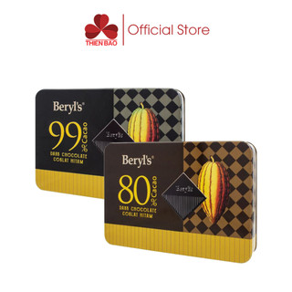 Socola đắng Beryl's cacao dark chocolate 99% 80% - hộp thiếc 108g