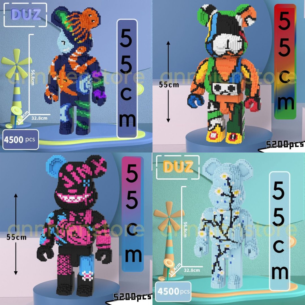 LeGo Đồ Chơi Lắp Ráp Mô Hình Gấu Bearick Cỡ Lớn, 55cm, Jinx, Cương thi, HOT