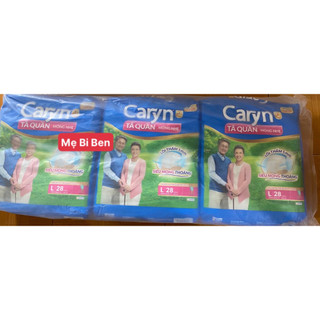 [GÓI LỚN] Combo 3 gói Tã Bỉm Quần Người Lớn Caryn Mỏng Nhẹ Chống Tràn Size M32/L28/XL24 Miếng