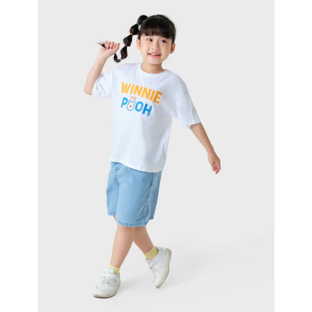 CANIFA áo phông trắng bé gái in hình