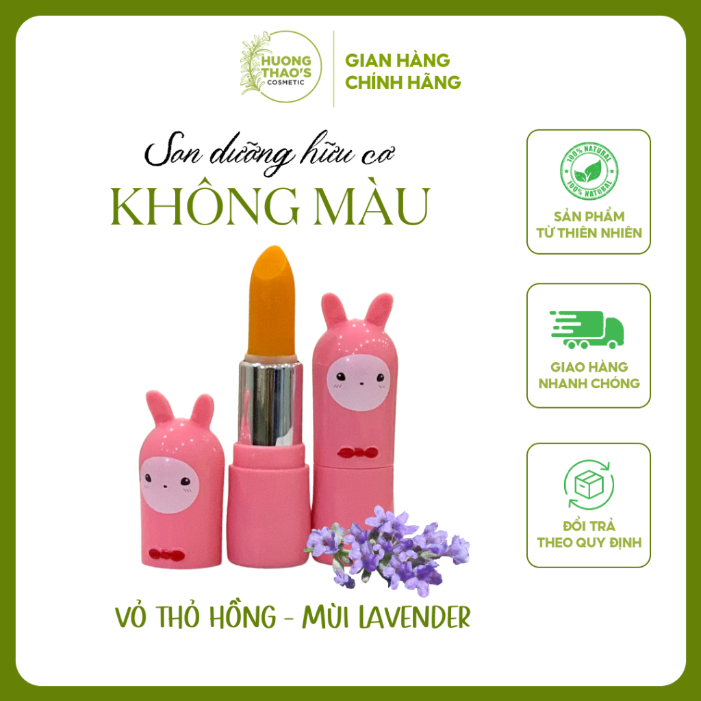 Son Dưỡng Thỏ Hồng (Mùi Oải Hương) Hỗ Trợ Cải Thiện Nứt Nẻ, Thâm Môi - Hương Thảo Cosmetics