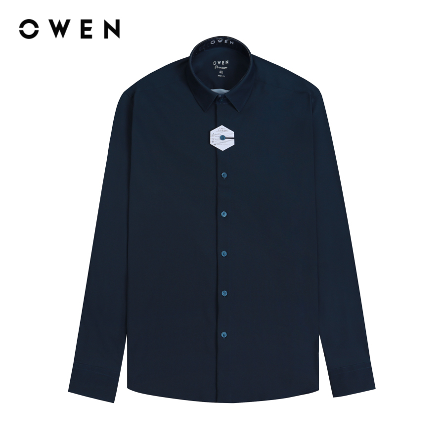 OWEN - Áo sơ mi dài tay Regular Fit Xanh Nylon - AR230106D