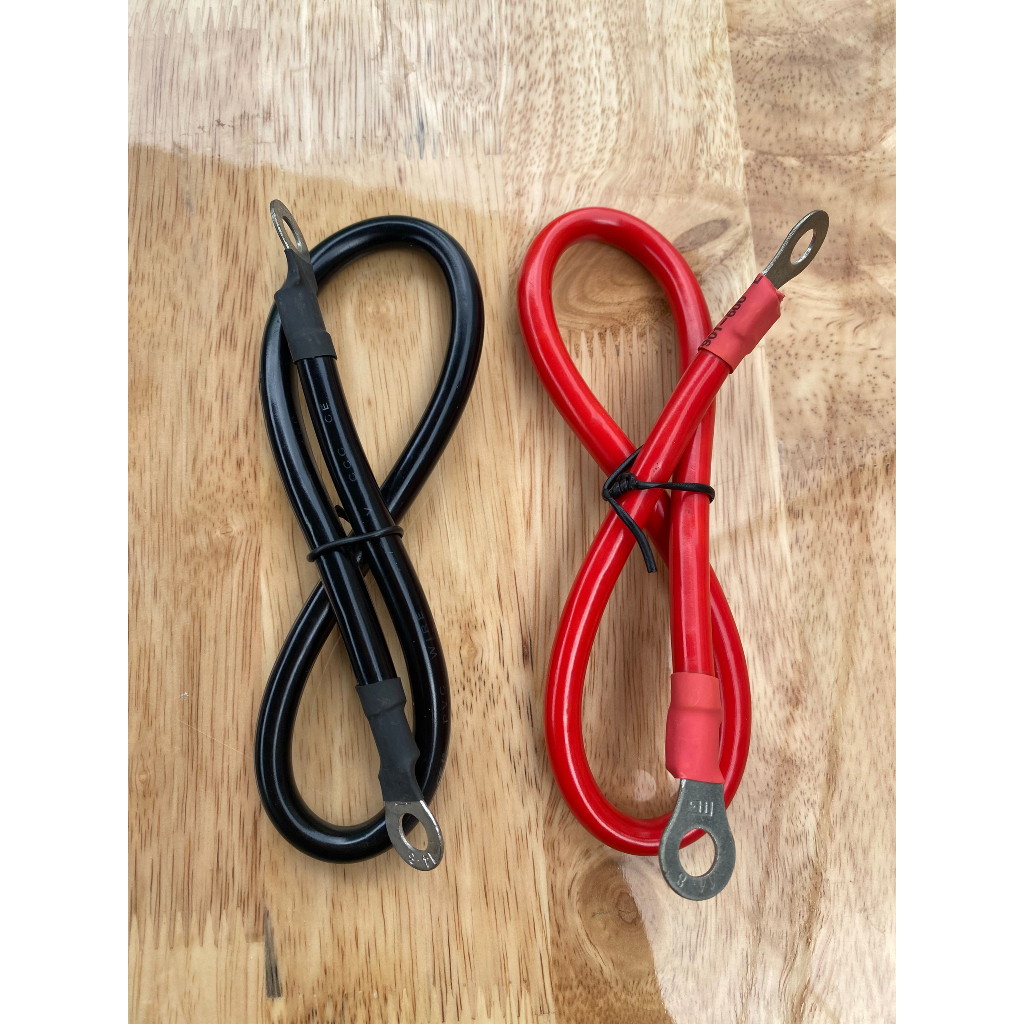 Dây nguồn ắc quy lõi 16mm dài 50cm bấm cos 2 đầu