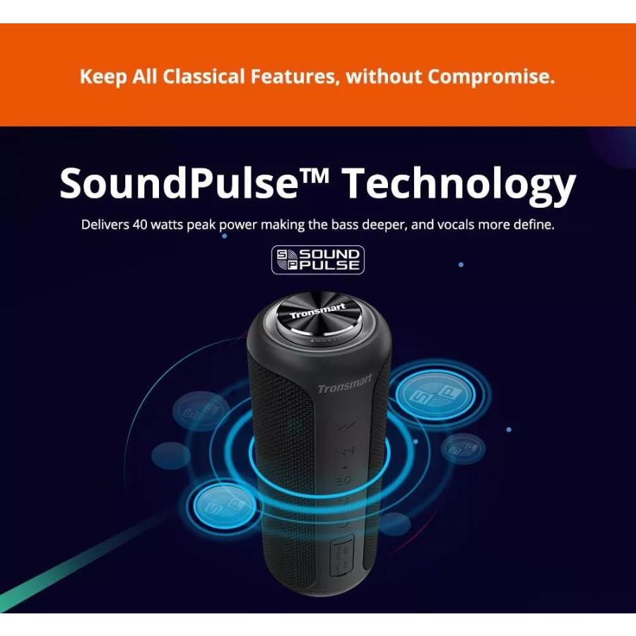 Loa Bluetooth chính hãng Tronsmart T6 Plus và T6 Plus Upgrade bản nâng cấp, 40W loa ngoài trời, chống nước IPX6