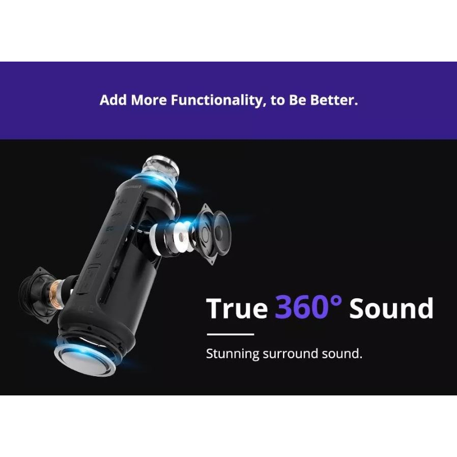 Loa Bluetooth chính hãng Tronsmart T6 Plus và T6 Plus Upgrade bản nâng cấp, 40W loa ngoài trời, chống nước IPX6