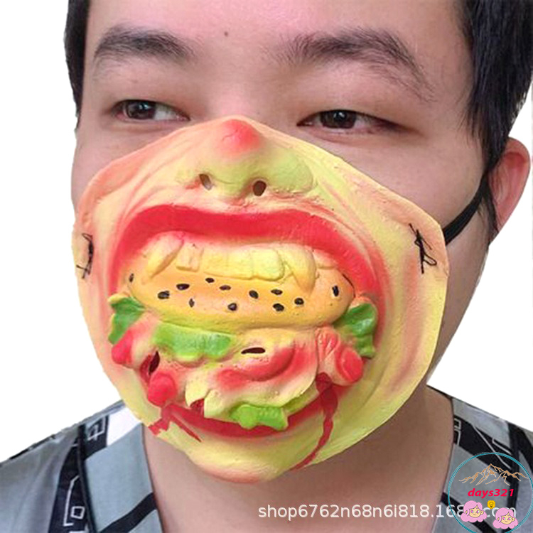 Khẩu Trang cotton Chống Gió In Hình Mặt Cười 3d Vui Nhộn