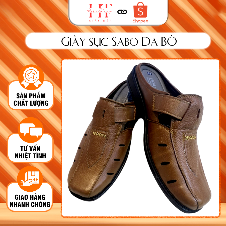 Giày Sục Sabo Nam Da Bò Hoài Trang - Giày Da Nam Làm Từ Da Bò Cao Cấp Thiết Kế Đơn Giản, Tinh Tế