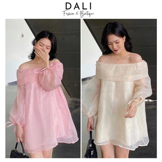 Áo Váy Trễ Vai Babydoll Tặng Kèm Ghim Đá, Áo Trễ Vai Bánh Bèo Hot 2 lớp Chất Voan Tơ