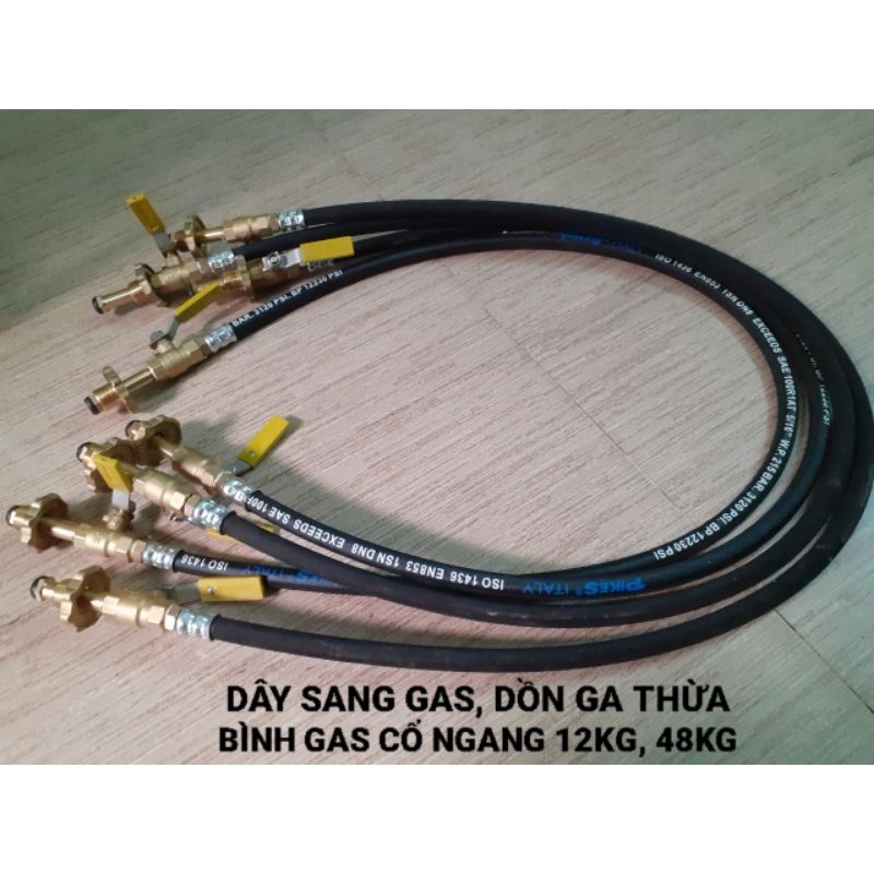Dây nối sang gas, dồn gas thừa của bình gas cổ ngang 12kg, 48kg