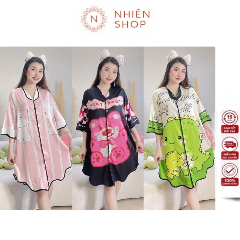 Đầm ngủ lụa xước BIGSIZE cao cấp hot trend sang trọng chất bao mịn mát