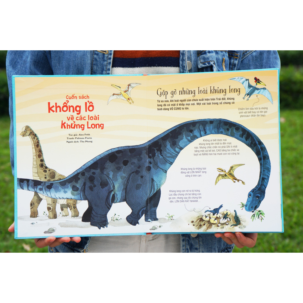 Sách - Cuốn sách khổng lồ về các loài khủng long - Big book of Big Dinosaurs - Lật mở với 4 trang gấp khổng lồ