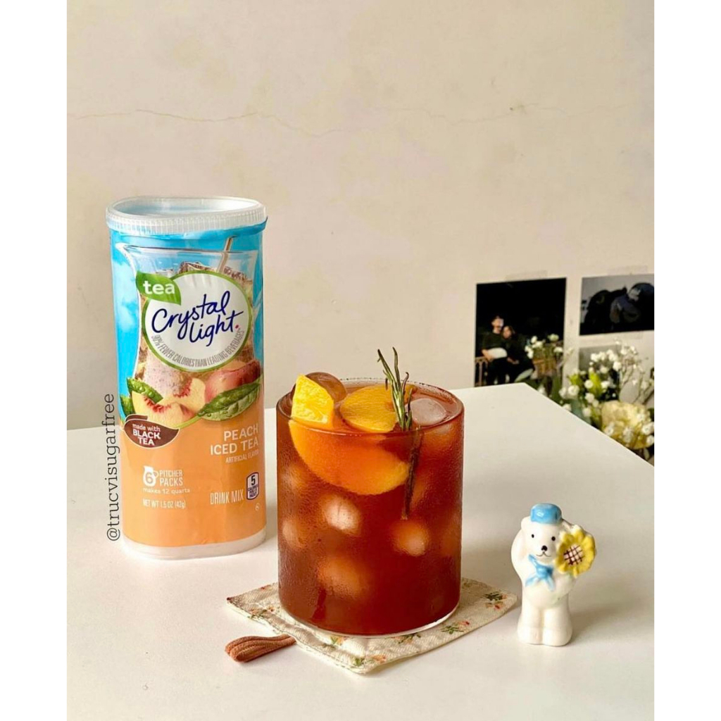 Bột trái cây pha nước Crystal Light gói lớn không đường ( eat clean, low carb, keto, tiểu đường)