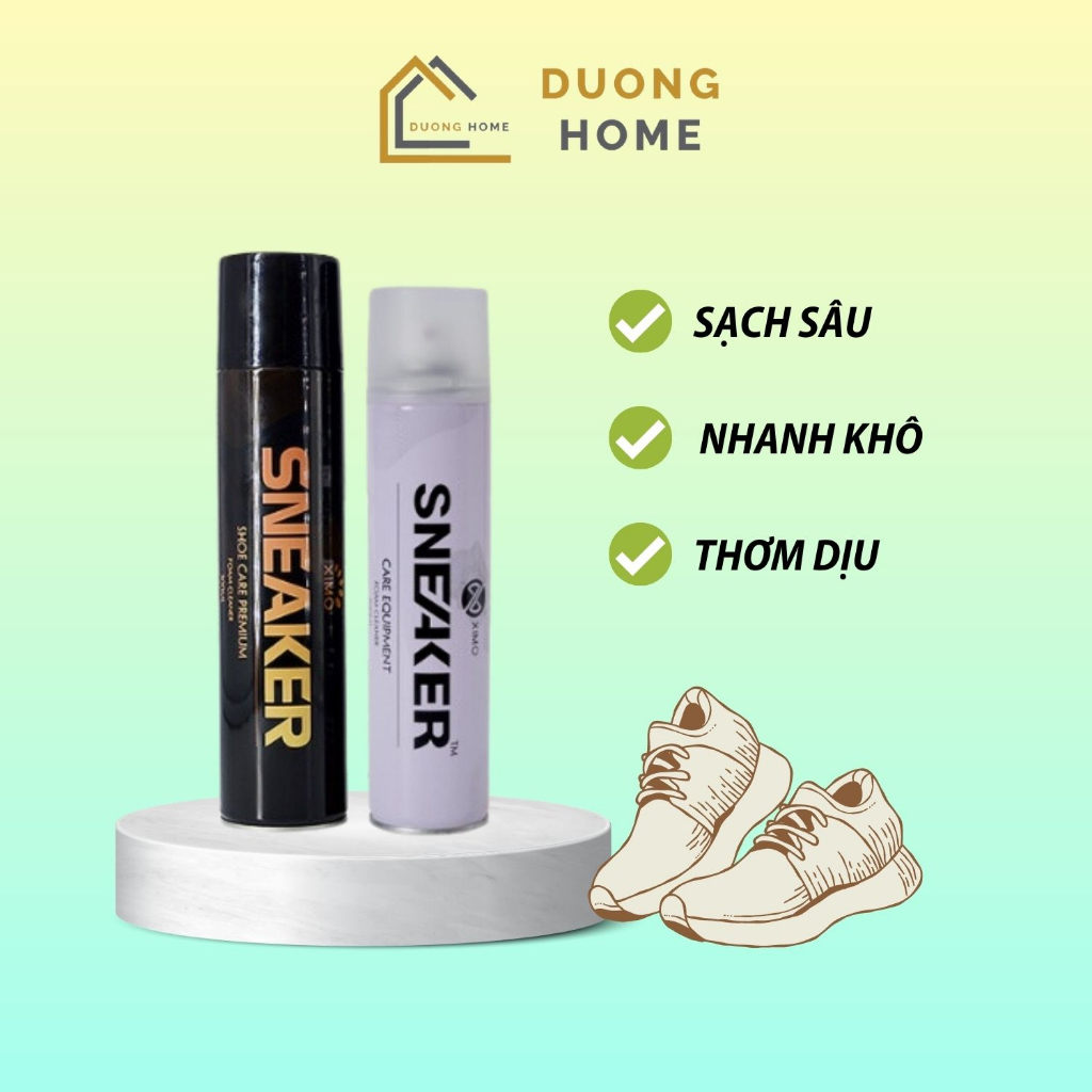 Chai Xịt Tạo Bọt Vệ Sinh Giày Sneaker Ximo, Bình Xịt Bọt Tuyết Giặt Khô Giày, Dung Dịch Vệ Sinh Giày Cao Cấp DUONGHOME