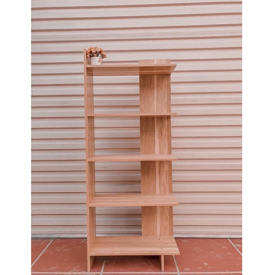 Kệ sách gỗ 5 tầng - kệ góc tường gỗ MDF chống nước đa năng hiện đại,kệ góc tường đa dụng giá rẻ 2023