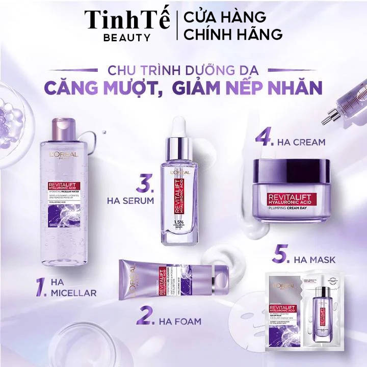 Nước Tẩy Trang Làm Sạch Và Siêu Cấp Ẩm L'oreal Revitalift Hyaluronic Acid Hydrating Micellar Water 400ml