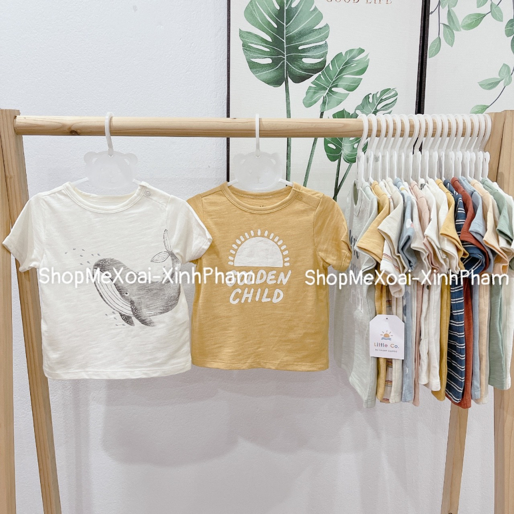 [Size 3M 3-5kg link 2] Áo phông Organic cotton hiệu Little...Co xuất dư dòng cao cấp cho bé trai/gái