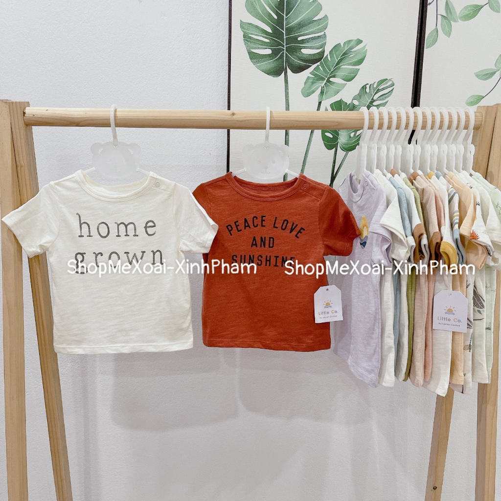 [Size 3M 3-5kg link 2] Áo phông Organic cotton hiệu Little...Co xuất dư dòng cao cấp cho bé trai/gái