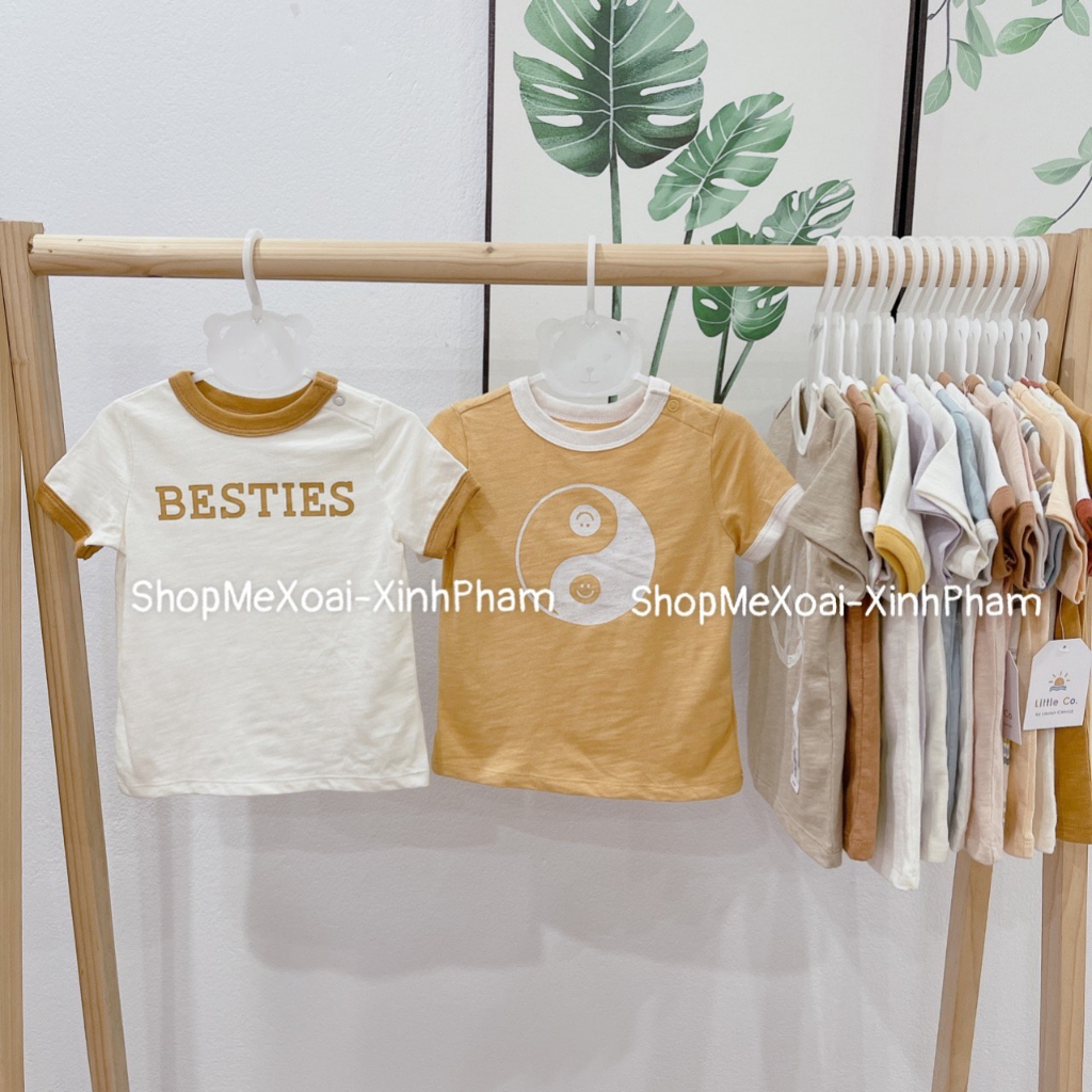 [Size 3M 3-5kg link 2] Áo phông Organic cotton hiệu Little...Co xuất dư dòng cao cấp cho bé trai/gái