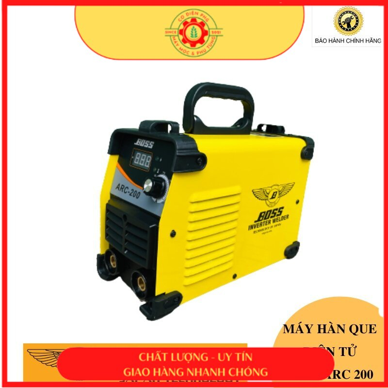 Máy hàn điện tử BOSS ARC 200A | Công suất 200A | Sử dụng que hàn 2,6 - 3,2 ly | Công nghệ Nhật Bản
