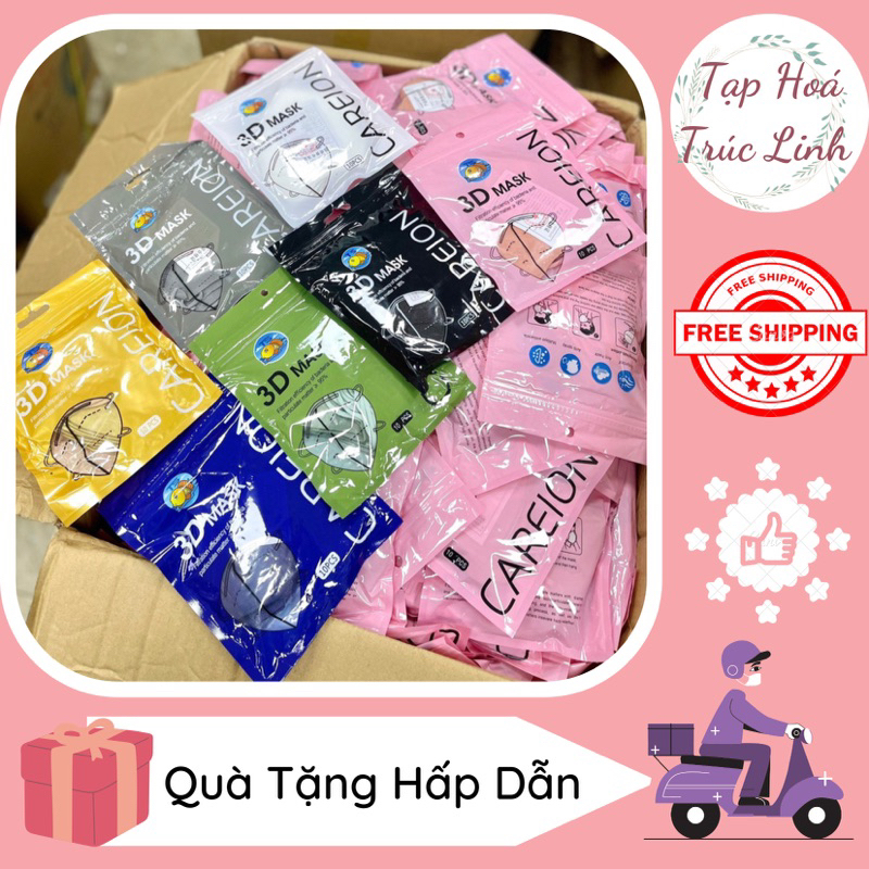 ❤️ Freeship ❤️ Set 100 Khẩu Trang 3D Thái Lan Mix Màu Ngẫu Nhiên Xinh Xắn