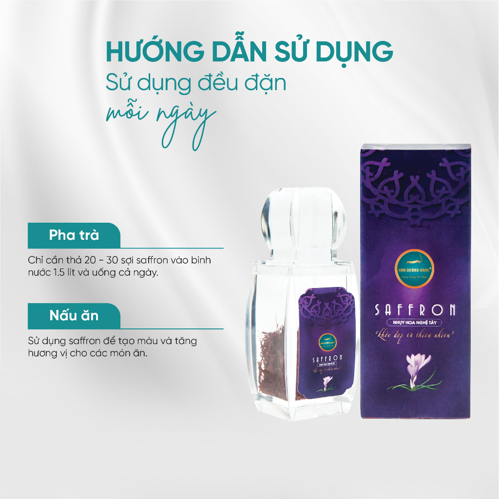 Saffron Nhụy Hoa Nghệ Tây Trắng Da Giảm Stress Chống Lão Hóa Kim Cương Vàng  Hộp 1 gram