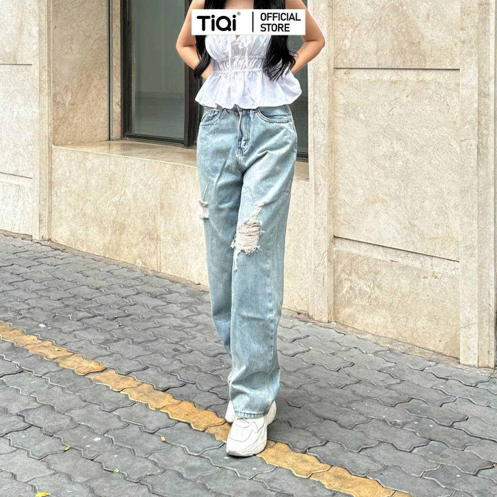 Quần jean ống rộng rách kiểu mới TiQi Jeans B2-261