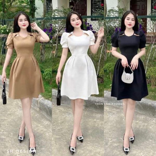 🌈bigsize đầm khoét vai cổ tròn tiệc🌈