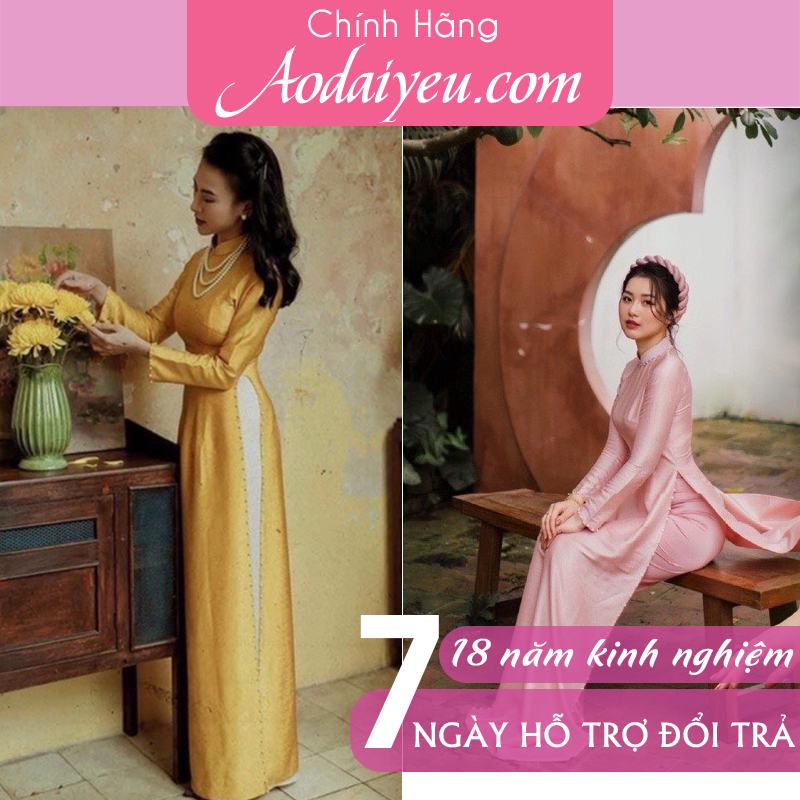 Áo Dài Truyền Thống Vân Gỗ Cao Cấp Đính Ngọc 2 Tà, vải áo dài lụa vân gỗ co giãn - aodaiyeu | BigBuy360 - bigbuy360.vn