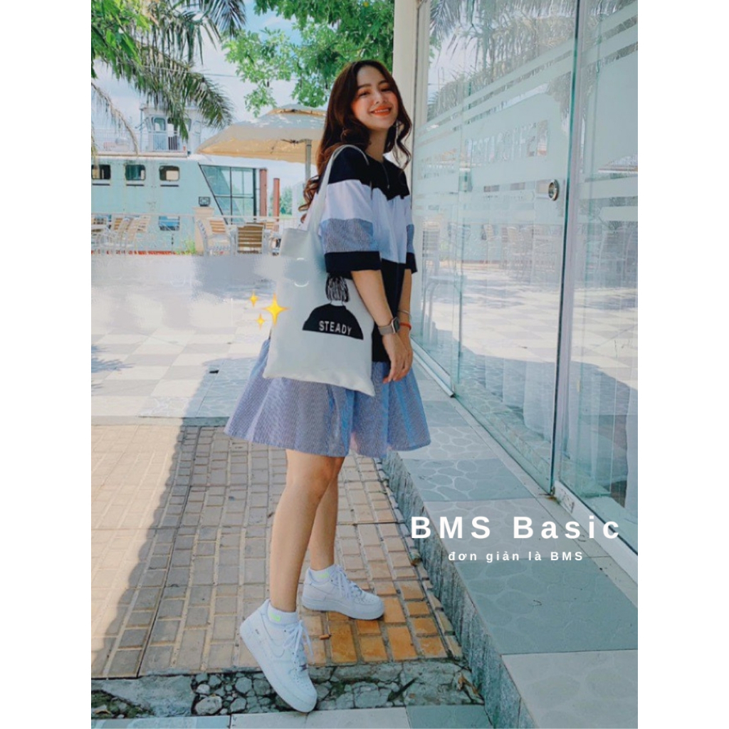 Đầm babydoll bigsize dưới 75kg, giấu bụng rất tốt, bầu bon chen thoải mái[Hình chụp thật bởi BMS Basic]