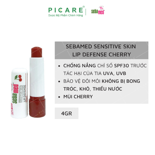 Son Dưỡng Ẩm Cho Môi Hương Cherry Sebamed Sensitive Skin Lip Defense Cherry (4.8g)