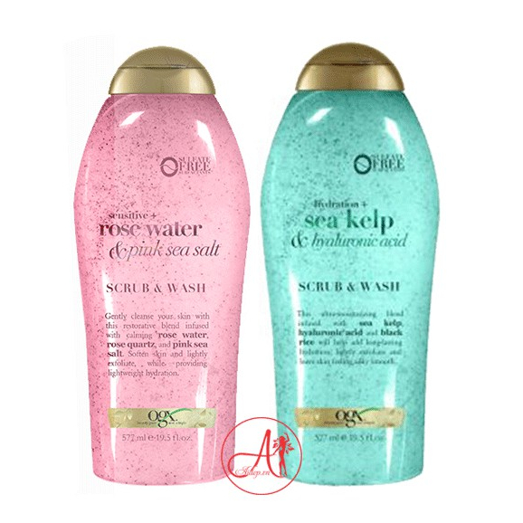 Sữa Tắm Ogx Beauty Sensitive Rose Water Pink Sea Salt