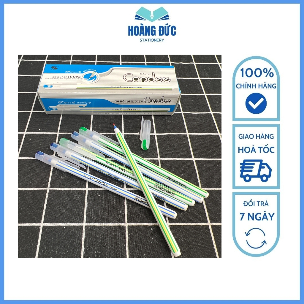 Hộp 20 bút bi nến Thiên Long TL-093 Candee ngòi 0.6mm