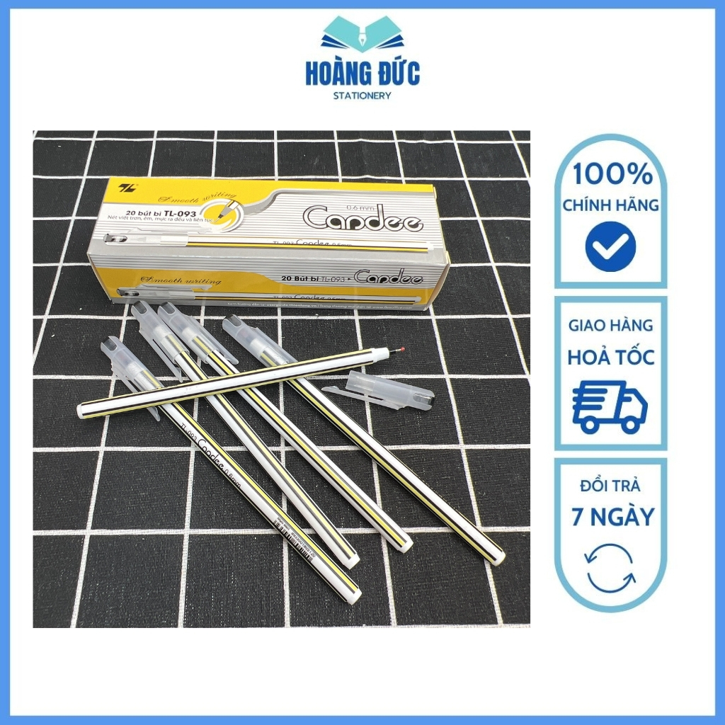 Hộp 20 bút bi nến Thiên Long TL-093 Candee ngòi 0.6mm