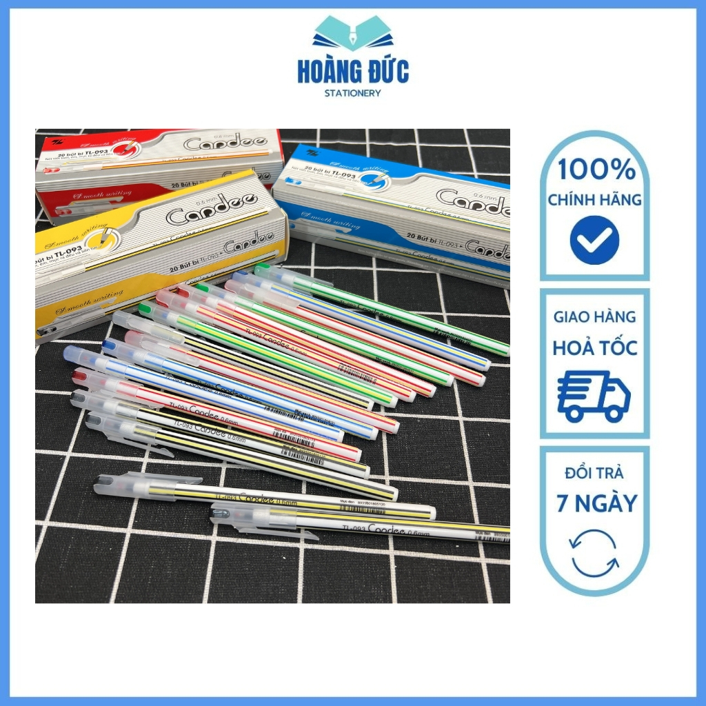 Hộp 20 bút bi nến Thiên Long TL-093 Candee ngòi 0.6mm