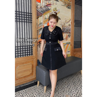 Đầm bigsize nữ Béo Design Đầm cổ sen 51kg đến 95kg