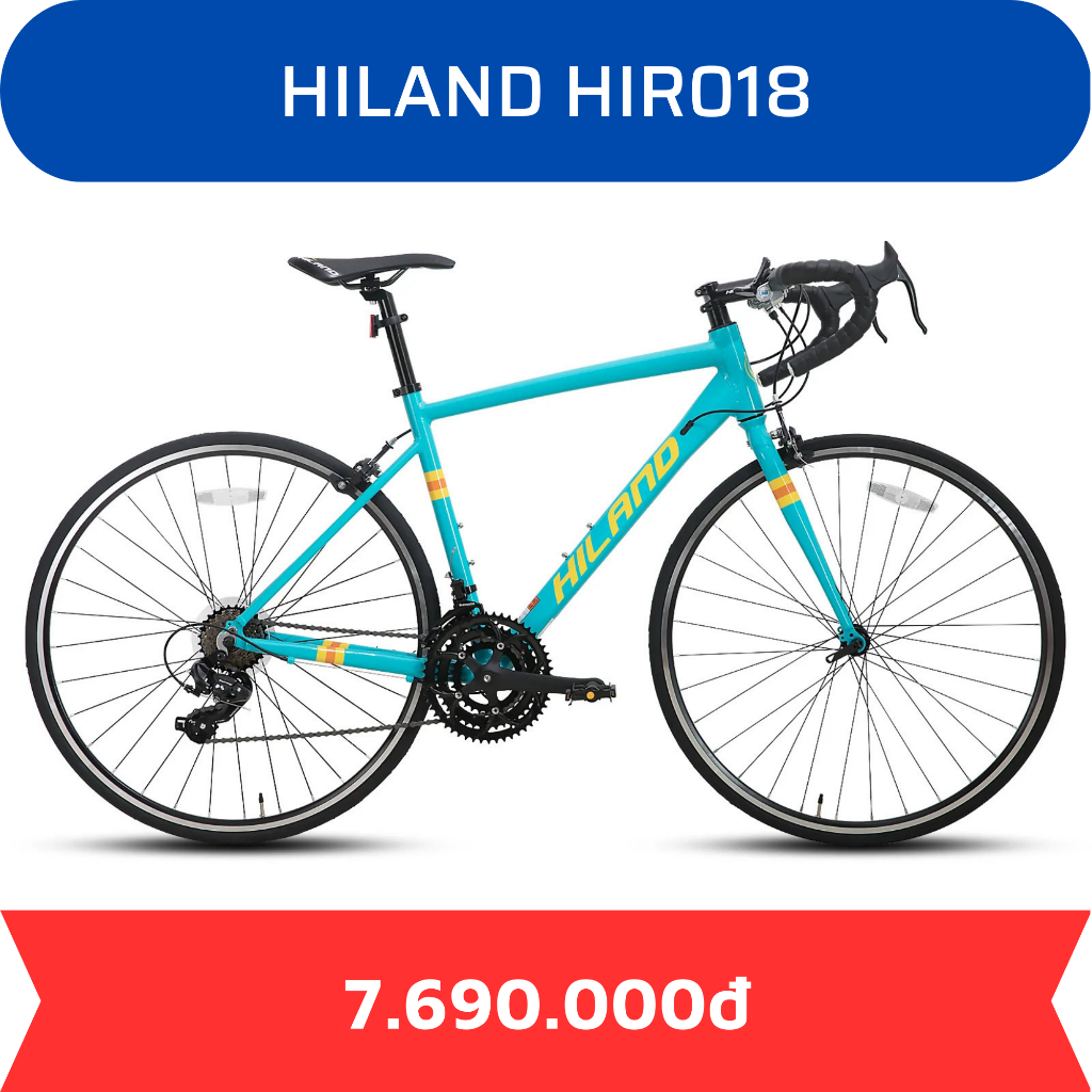 Xe đạp đua đường trường HILAND HIR018 - 2023, khung nhôm, bánh 700C